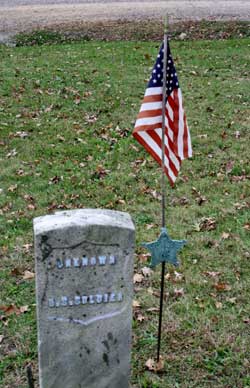 Grave of Unknown Soldier in Salesville Cemetery