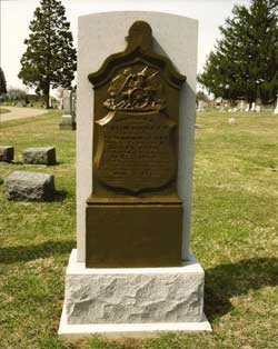 Grave marker at Woodlawn Cemetery in Zanesville, Ohio